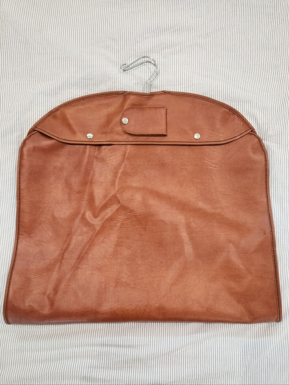 Vintage Garment Bag Canvas Lined Waterproof With Hangers- Brown